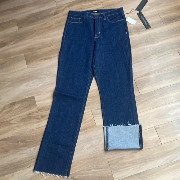 Hudson jean high rise Zoeey deep cuff straight crop jean casual blue Jean 27 - Picture 6 of 16